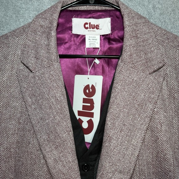 Clue Game Blazer Vest Men's Size XL Red White Herringbone 2021 Hasbro New W Tags - Picture 1 of 9